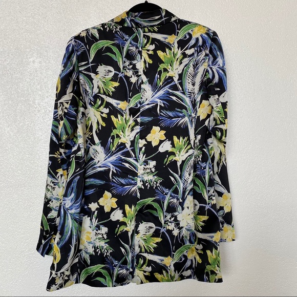 Zara Basic Flowing Printed Floral Blazer Sz Small - Picture 10 of 11